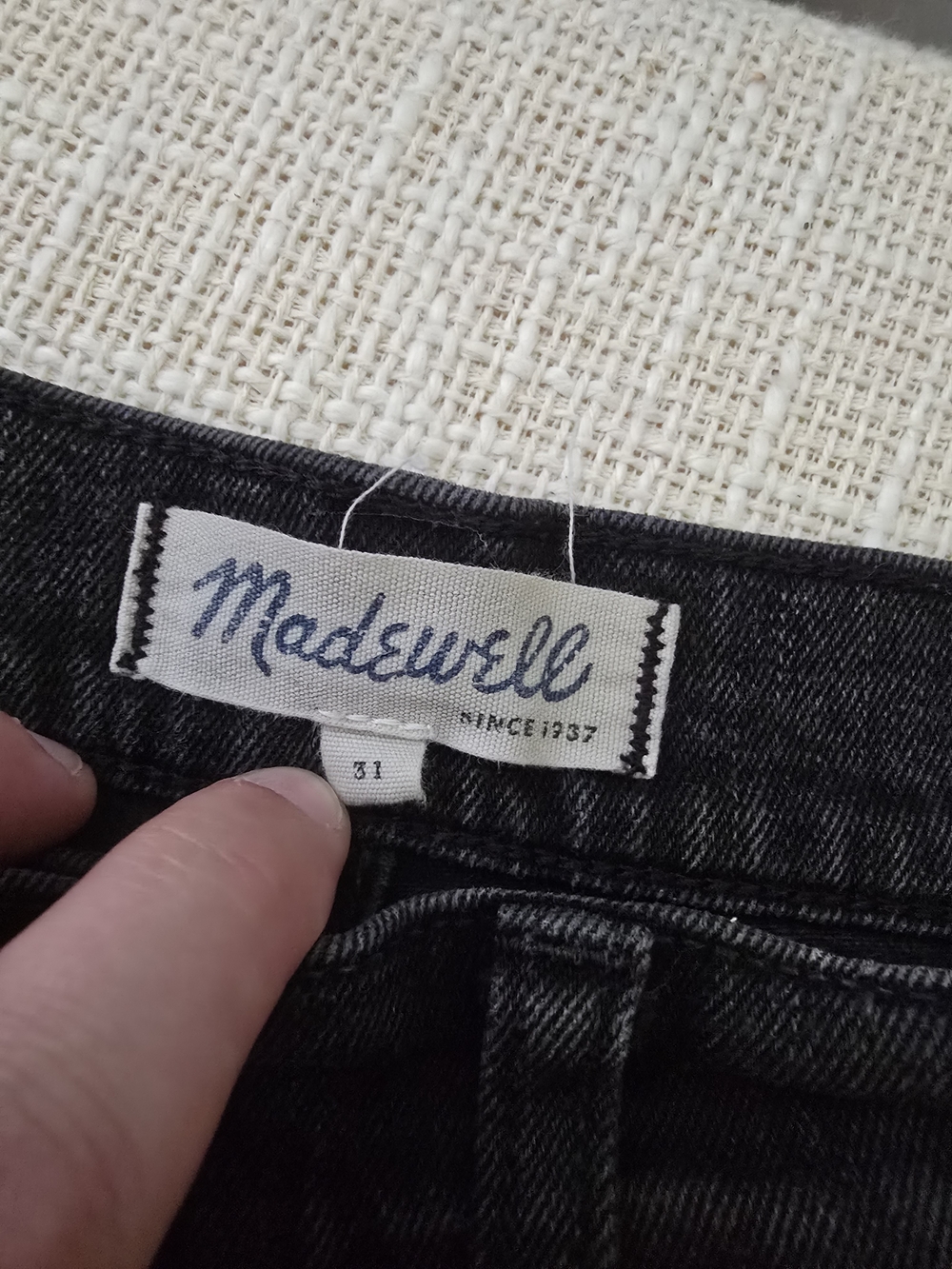 Madewell Black Denim Roll-Hem Shorts - Picture 2 of 3